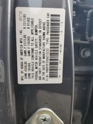 2012 HONDA ACCORD LX  