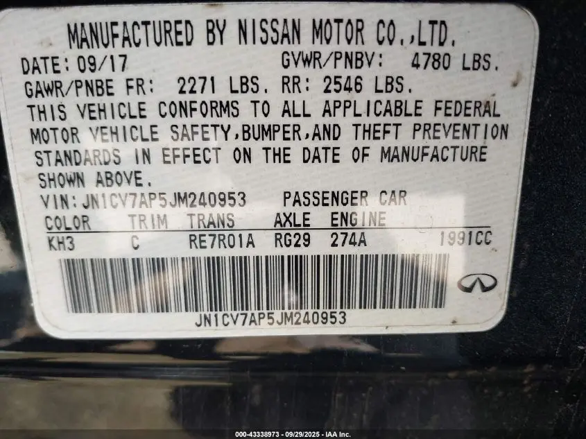 2018 INFINITI Q50 2.0T LUXE