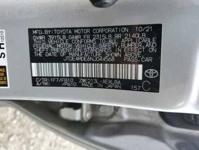 2022 TOYOTA COROLLA LE  