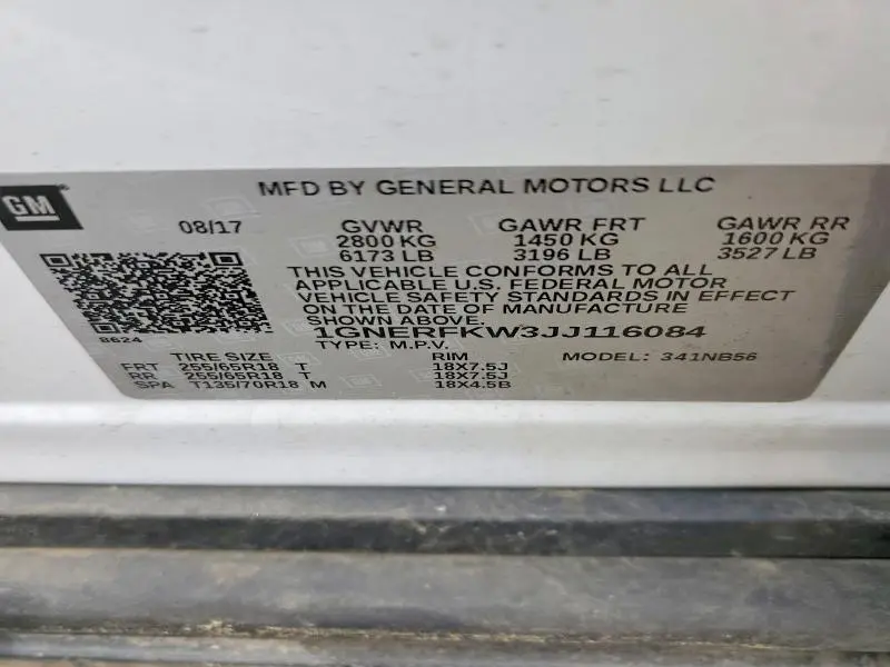2018 CHEVROLET TRAVERSE LS  