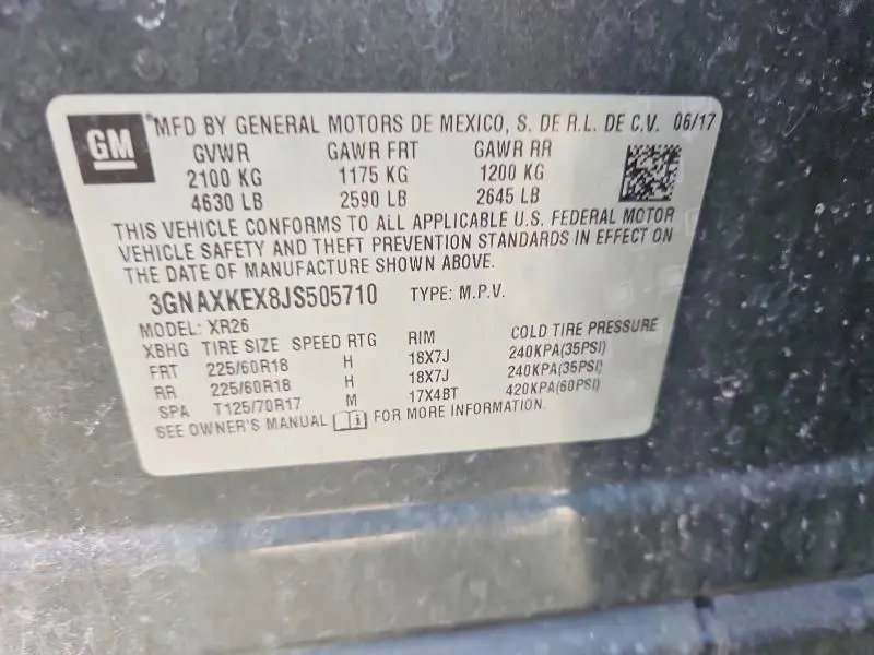 2018 CHEVROLET EQUINOX LT  