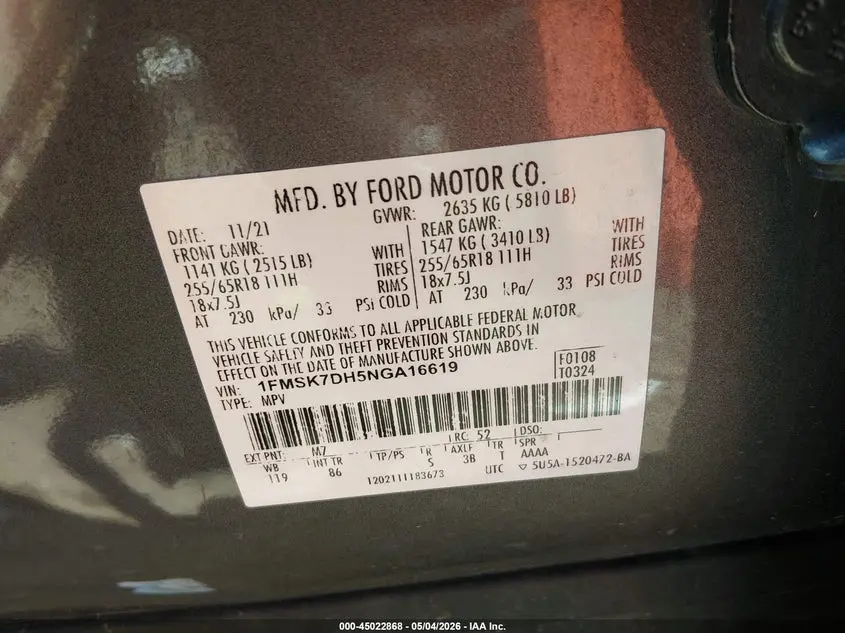 2022 FORD EXPLORER XLT