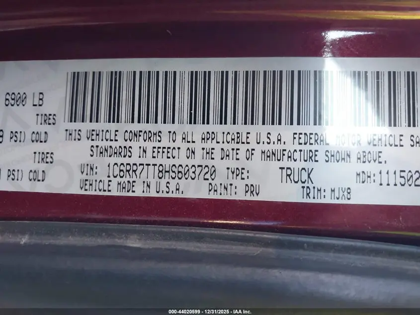 2017 RAM 1500 BIG HORN  4X4 6'4 BOX