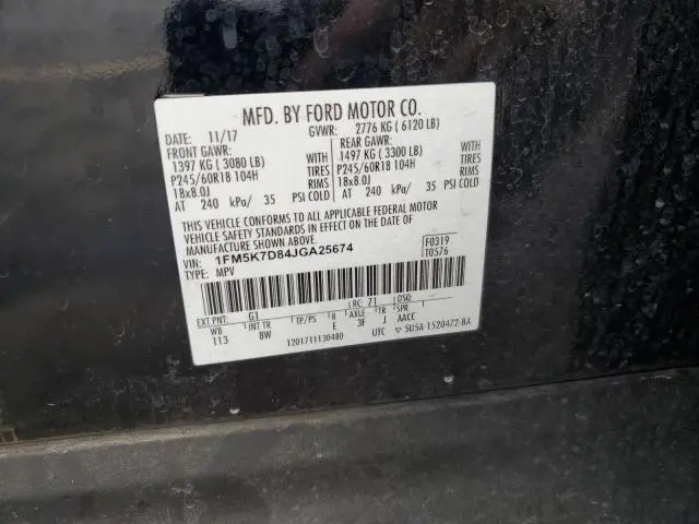 2018 FORD EXPLORER XLT  