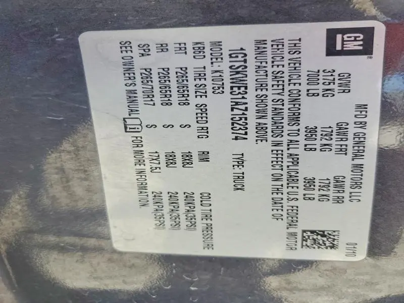 2010 GMC SIERRA K1500 SLT  