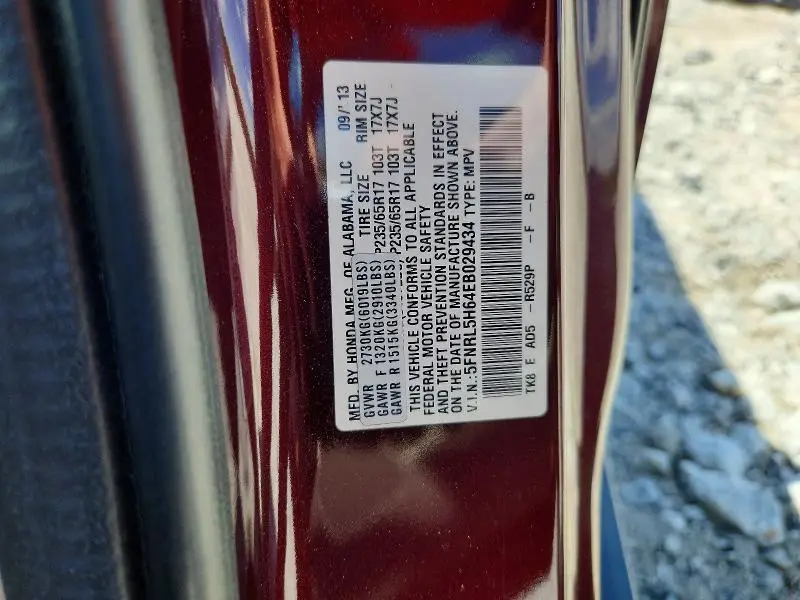 2014 HONDA ODYSSEY EXL  