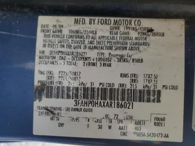 2010 FORD FUSION SE  