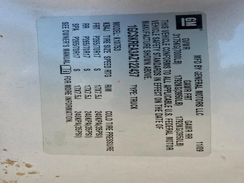 2010 CHEVROLET SILVERADO K1500 LS  