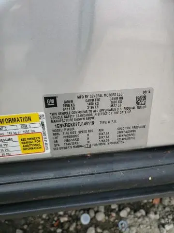 2015 CHEVROLET TRAVERSE LT  