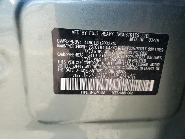 2016 SUBARU FORESTER 2.5I PREMIUM  