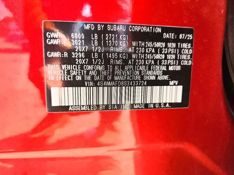 2025 SUBARU ASCENT ONYX EDITION  