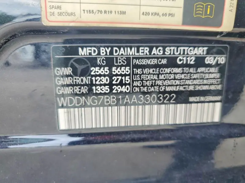 2010 MERCEDES-BENZ S 550  