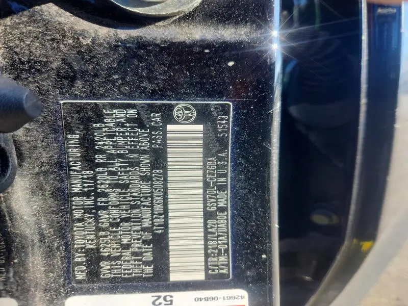2019 TOYOTA CAMRY XLE V6  