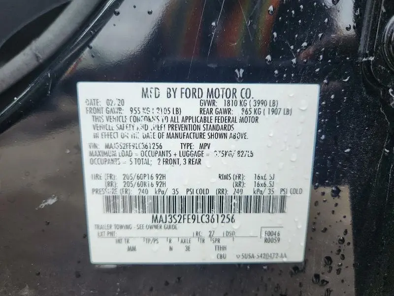 2020 FORD ECOSPORT S  