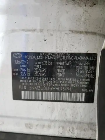 2017 HYUNDAI SANTA FE SPORT   