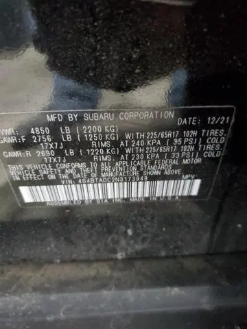 2022 SUBARU OUTBACK PREMIUM  
