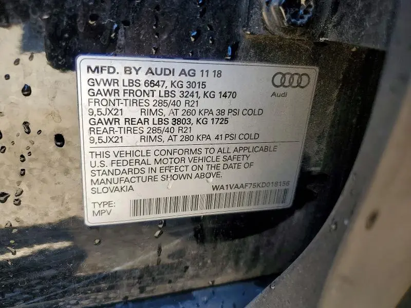 2019 AUDI Q7 PRESTIGE  