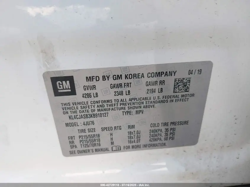 2019 BUICK ENCORE FWD PREFERRED