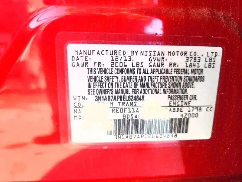 2014 NISSAN SENTRA SV  