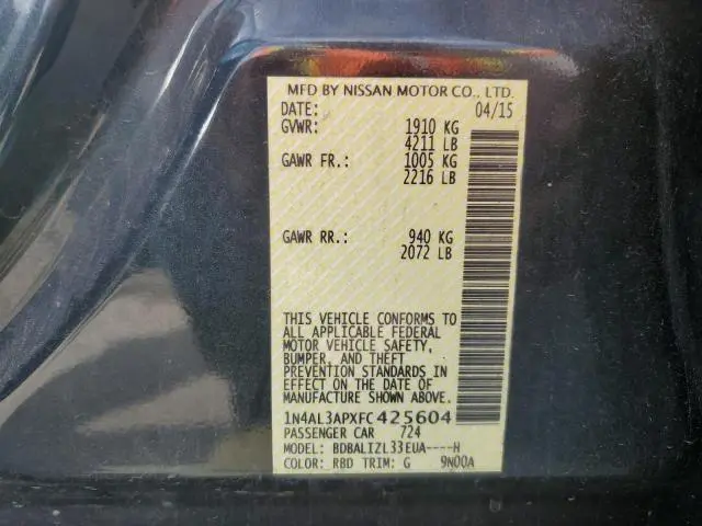 2015 NISSAN ALTIMA 2.5  