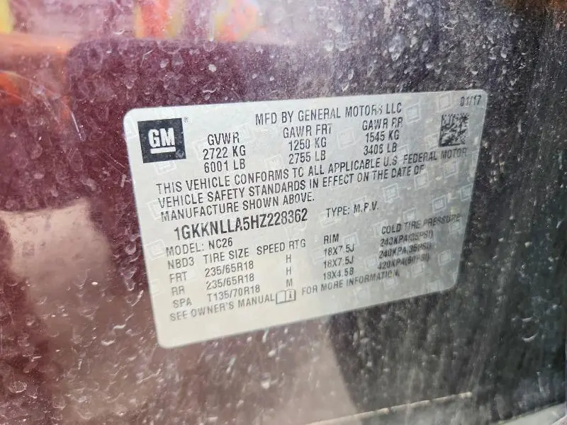 2017 GMC ACADIA SLE  