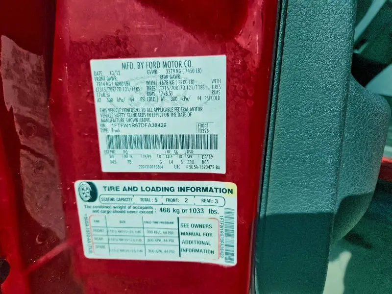 2013 FORD F150 SVT RAPTOR  