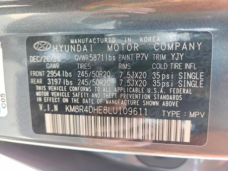 2020 HYUNDAI PALISADE SEL  