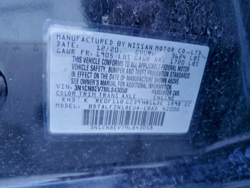 2021 NISSAN VERSA SV  