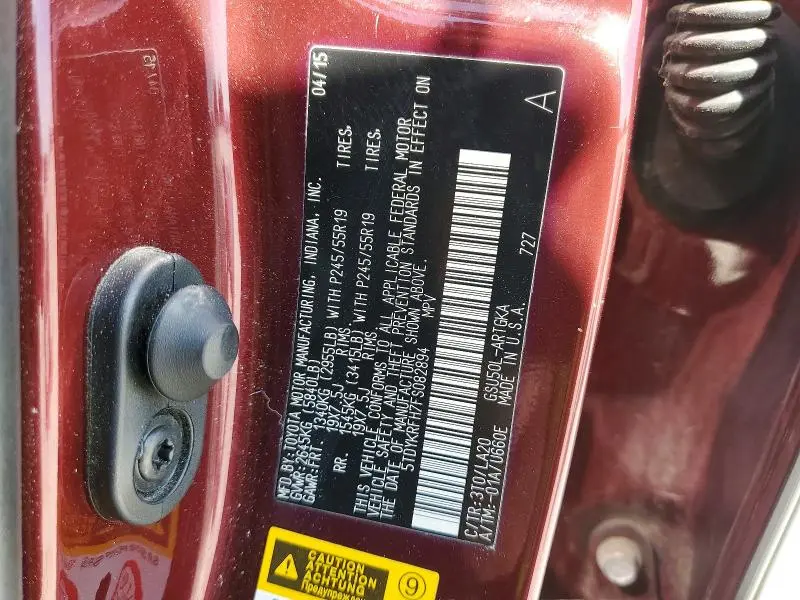 2015 TOYOTA HIGHLANDER LIMITED  