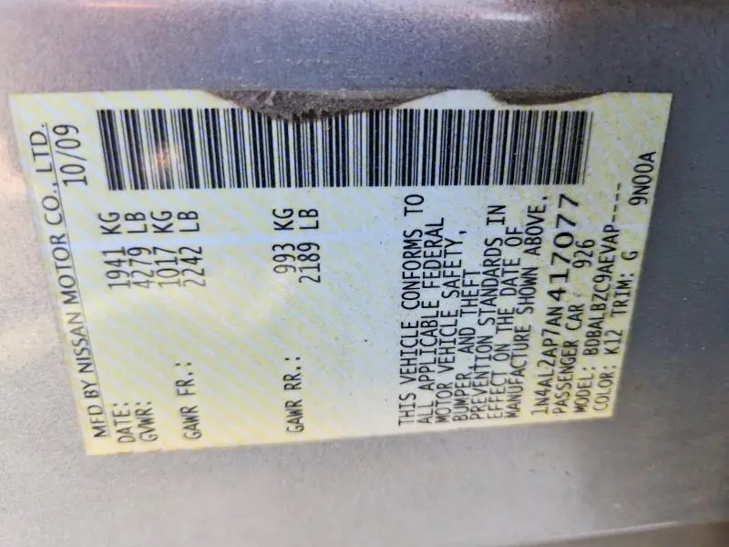 2010 NISSAN ALTIMA 2.5  