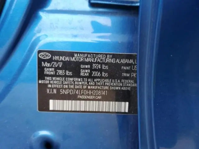 2017 HYUNDAI ELANTRA SE  