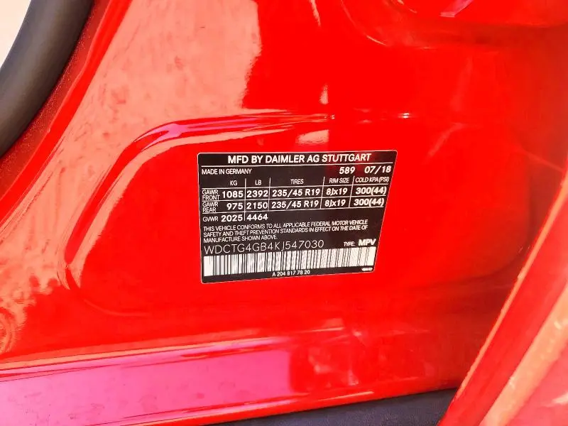 2019 MERCEDES-BENZ GLA 250 4MATIC  