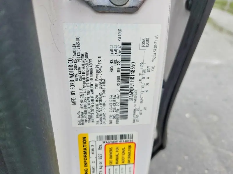 2017 FORD FUSION TITANIUM  