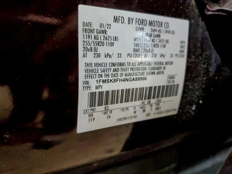 2022 FORD EXPLORER LIMITED  