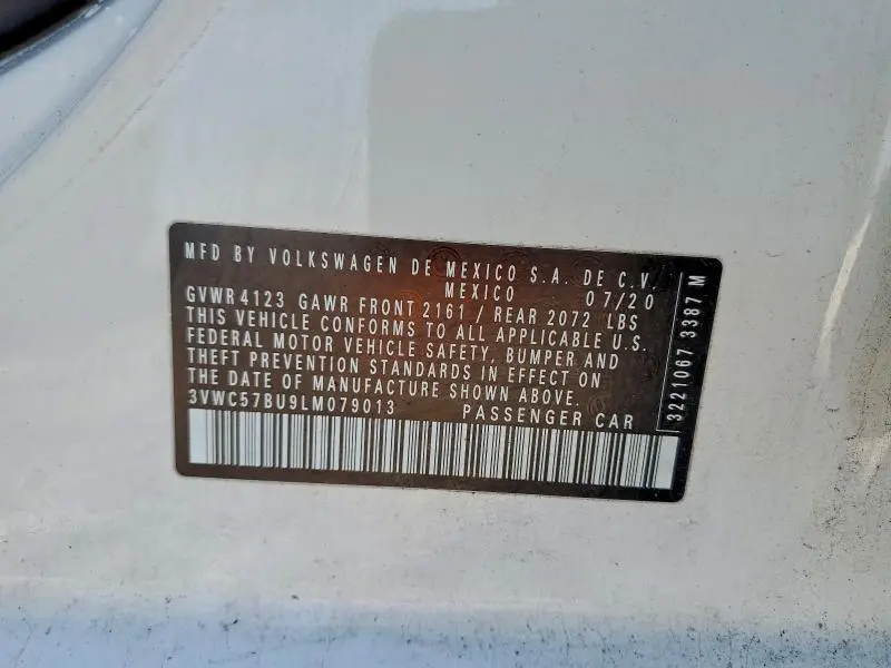 2020 VOLKSWAGEN JETTA S  