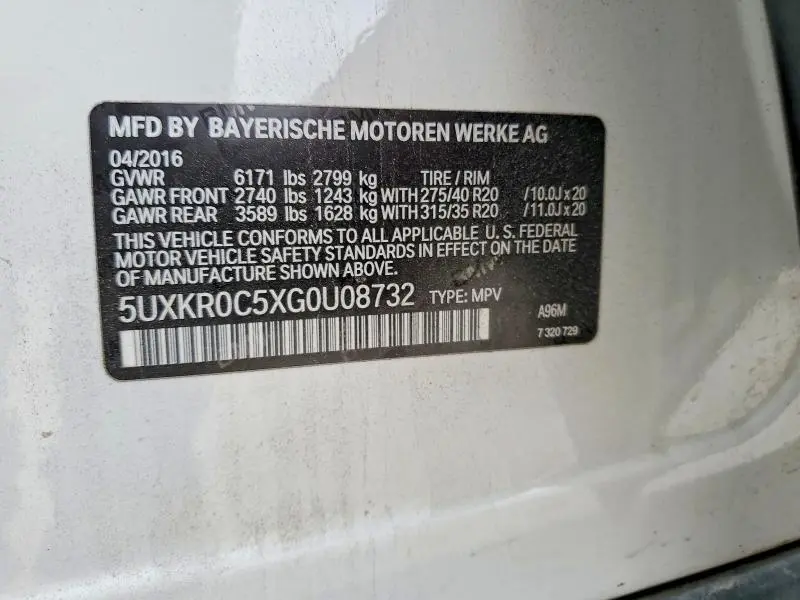 2016 BMW X5 XDRIVE35I  