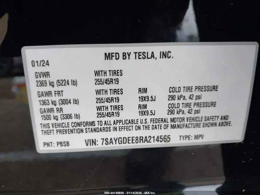 2024 TESLA MODEL Y LONG RANGE DUAL MOTOR ALL-WHEEL DRIVE