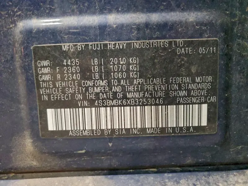 2011 SUBARU LEGACY 2.5I LIMITED  