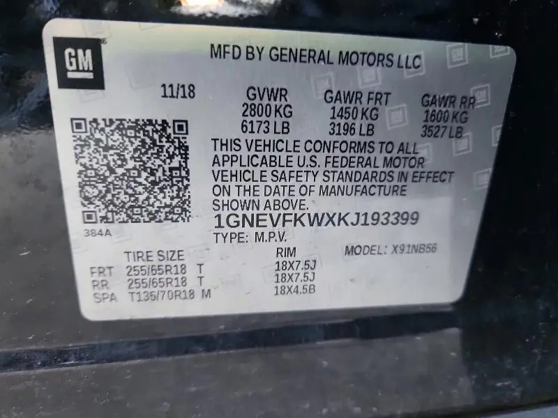 2019 CHEVROLET TRAVERSE LS  