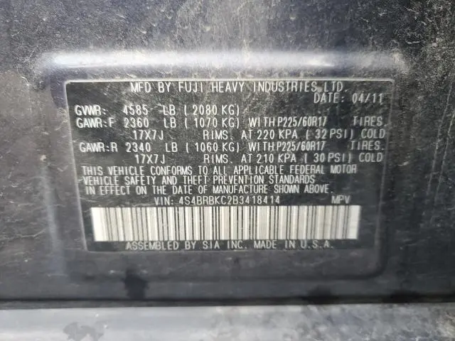 2011 SUBARU OUTBACK 2.5I LIMITED  