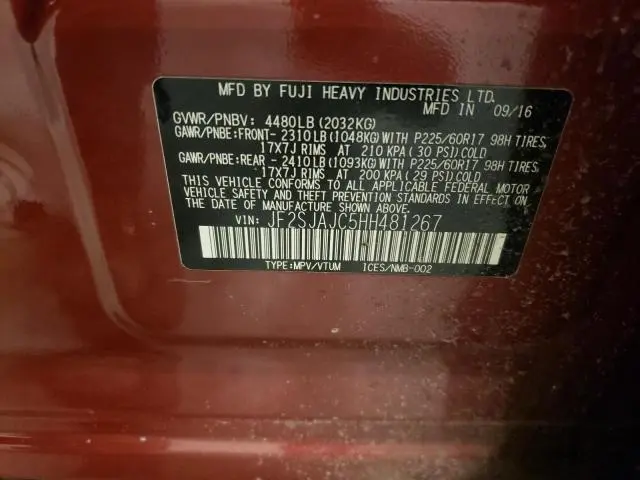 2017 SUBARU FORESTER 2.5I LIMITED  