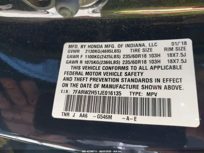 2018 HONDA CR-V EX