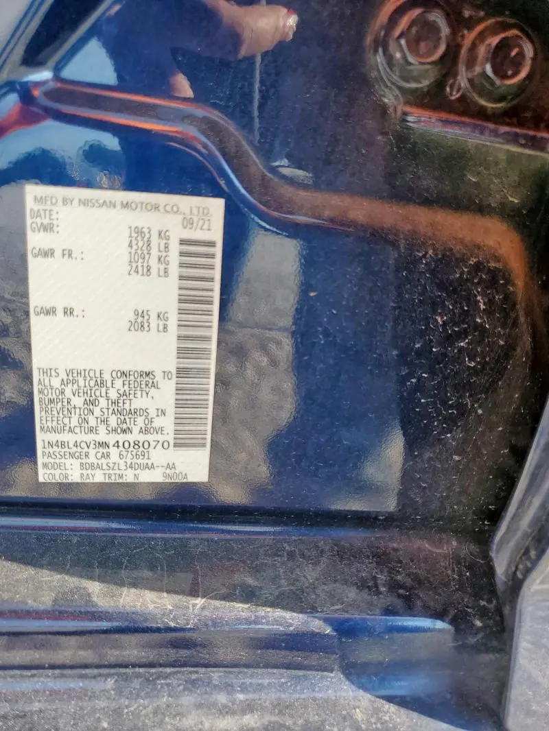 2021 NISSAN ALTIMA SR  