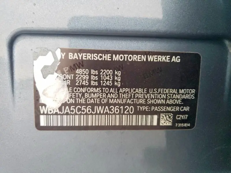 2018 BMW 530 I  