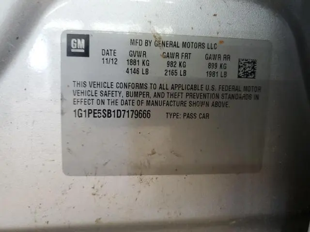 2013 CHEVROLET CRUZE LT  