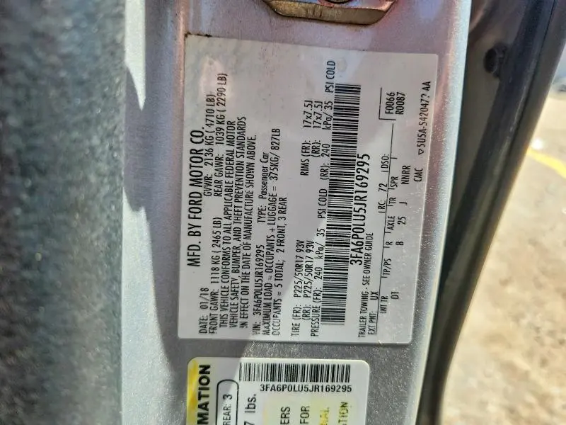 2018 FORD FUSION SE HYBRID  