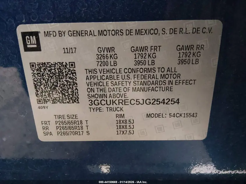 2018 CHEVROLET SILVERADO 1500 2LT