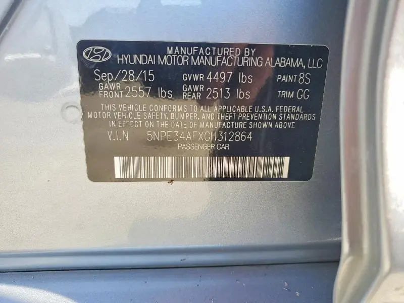 2016 HYUNDAI SONATA LIMITED  