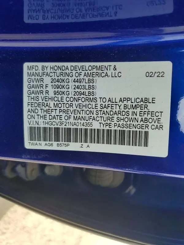 2022 HONDA ACCORD HYBRID SPORT  