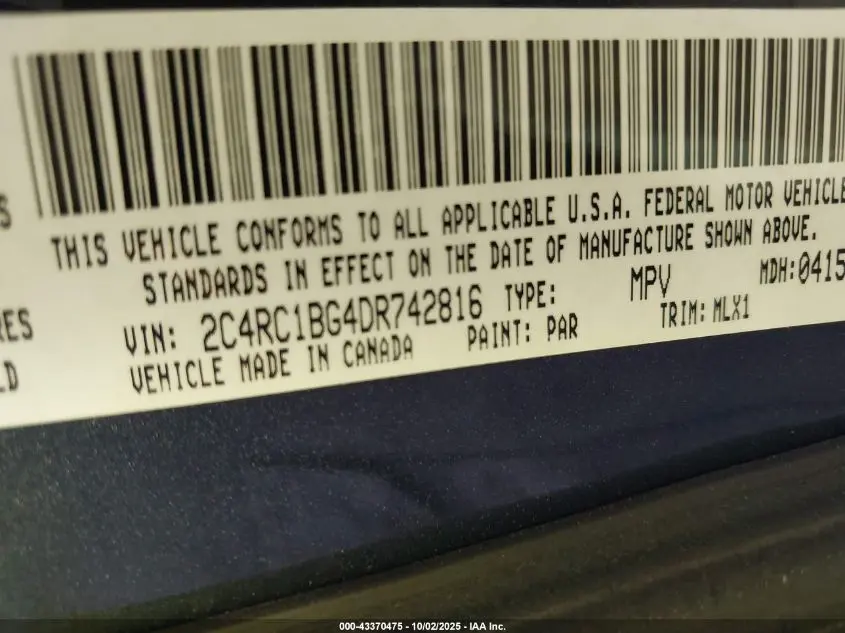 2013 CHRYSLER TOWN & COUNTRY TOURING